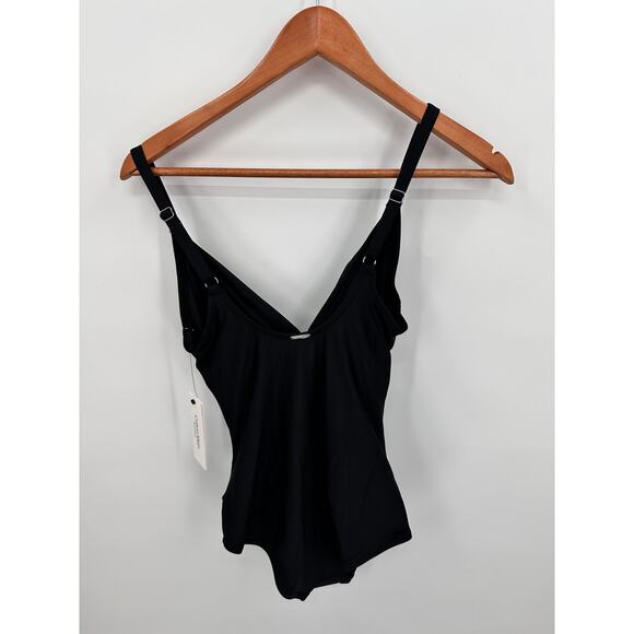 CALVIN KLEIN Black Twist-Front Tummy-Control One-Piece Swimsuit // 8 - Picture 13 of 14